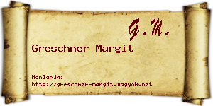 Greschner Margit névjegykártya
